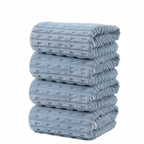 Waffle Bath Towels Set of 4 – Super Absorbent Quick-Dry Coral Fleece Bath Sheets, 280GSM Soft Spa Towels for Adults, 55x28 Inch Large Bath Towel Set