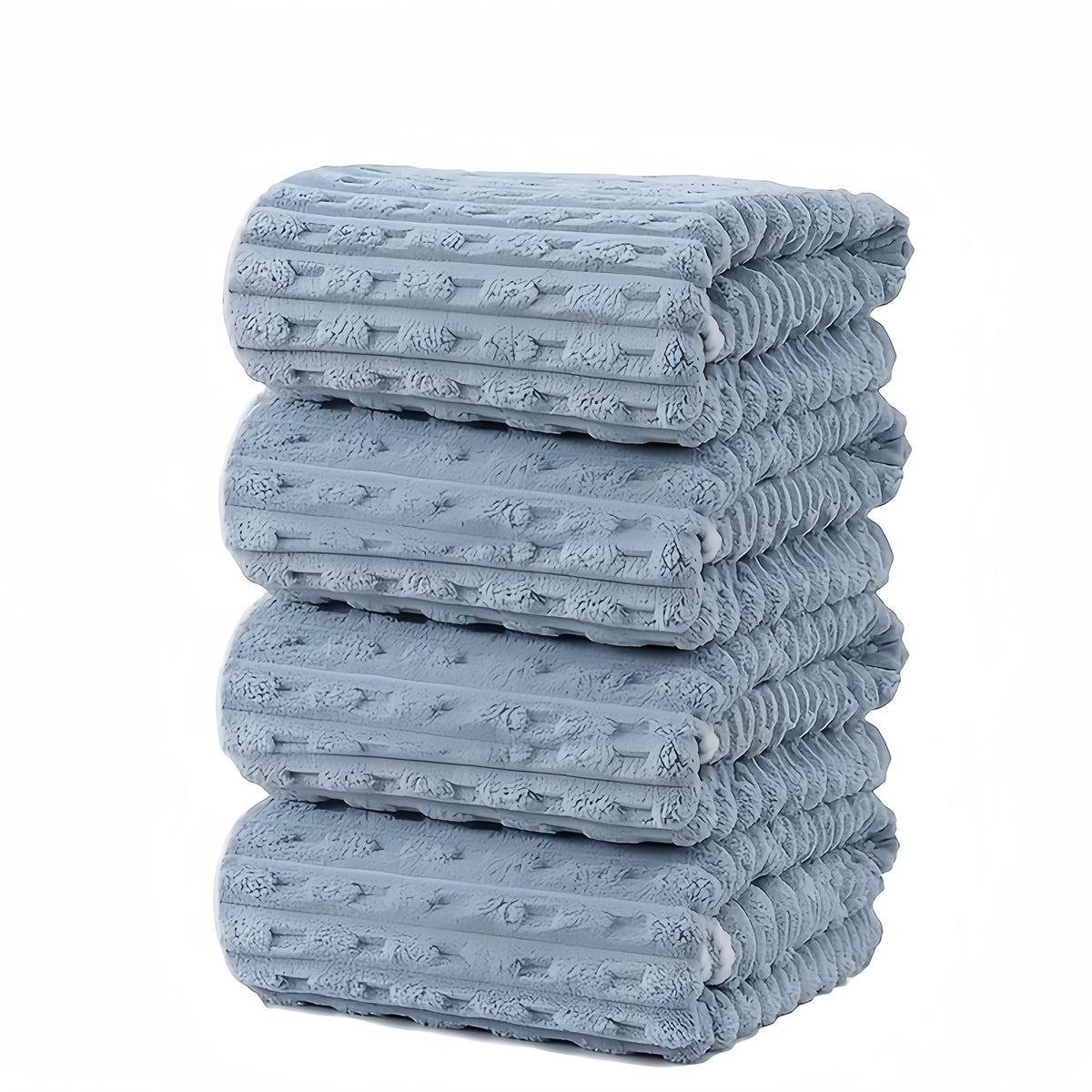 Waffle Bath Towels Set of 4 – Super Absorbent Quick-Dry Coral Fleece Bath Sheets, 280GSM Soft Spa Towels for Adults, 55x28 Inch Large Bath Towel Set