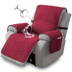Chenille Knit Recliner Chair Cover 1pc – Non-Slip Sofa Slipcover with Elastic Straps & Drawstring for Large Recliners, Washable Pet Furniture Protector for Dogs Cats, Home Decor