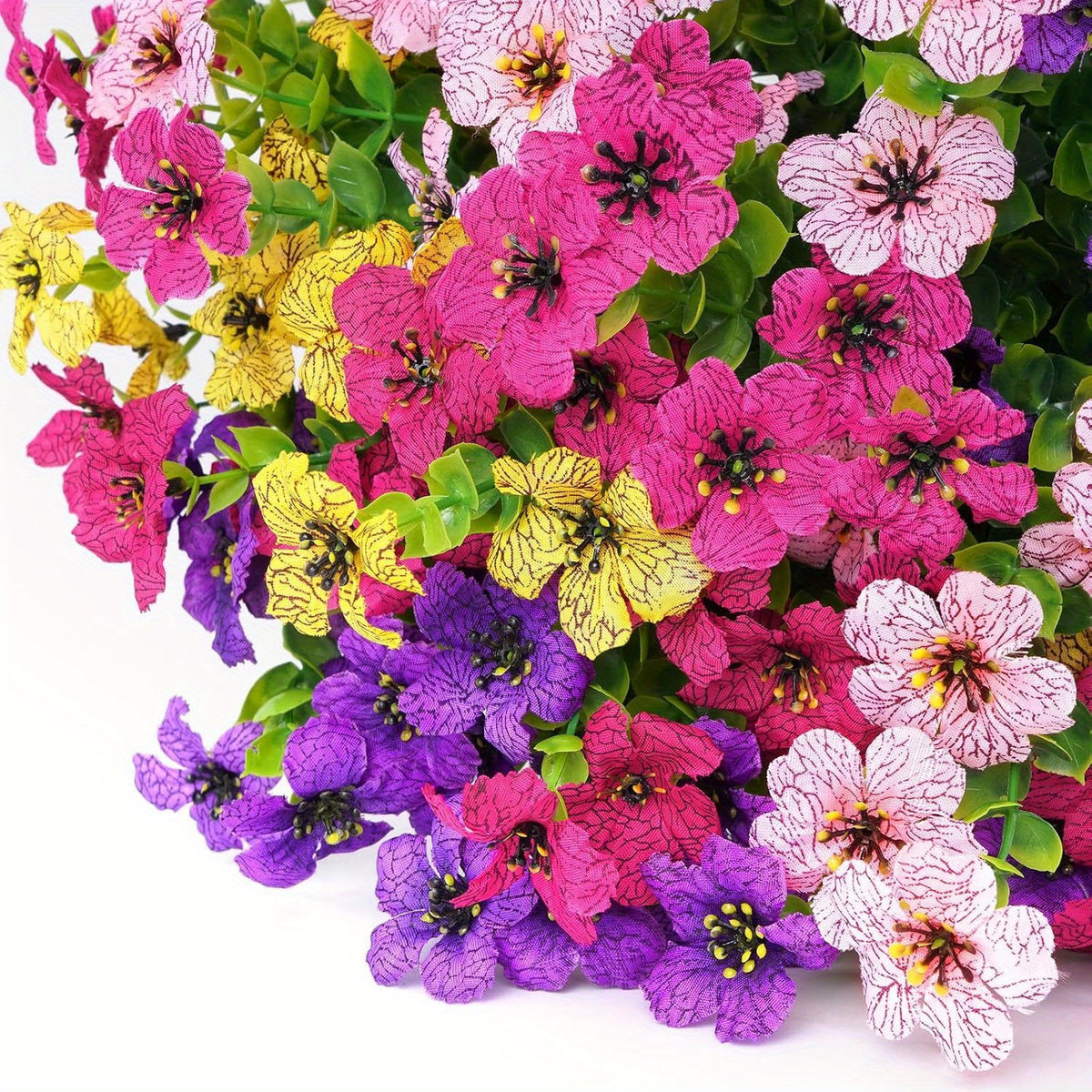 Artificial Outdoor Daisy Flowers UV Resistant Bulk Bundles 18/36/54pcs – Faux Colorful Daisy Stems for Porch, Patio & Garden – Realistic Spring Summer Outdoor Decor Flowers