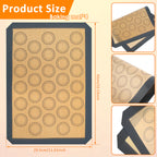 Silicone Macaron Baking Mat Set of 4 - Non-Stick Reusable Oven Liner & Pastry Mat, Heat Resistant -40°C to 250°C, Dishwasher Safe, 16.6x11.6 Inch for Cookies, Macarons & Pastries