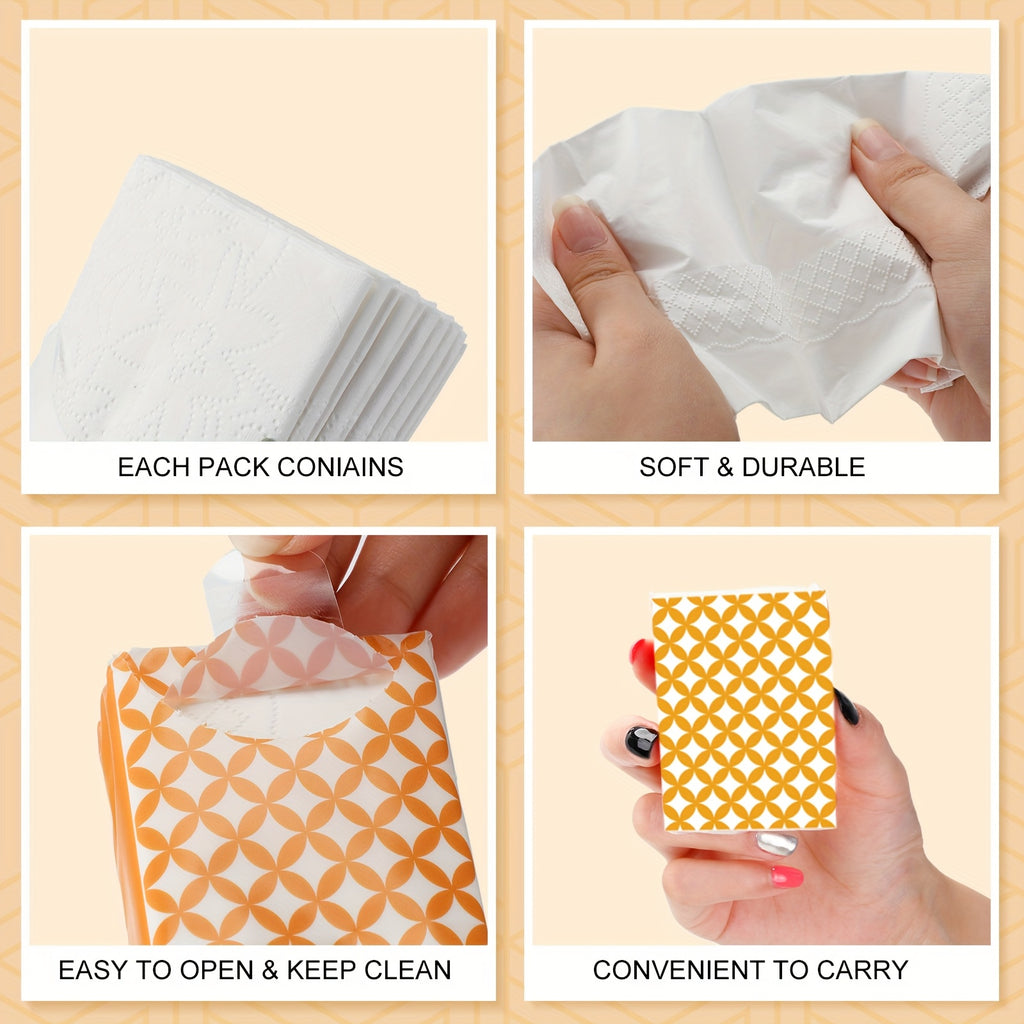 Pocket Tissues 100 Pack Bulk, Geometry Designed Individual Travel Tissue Packs, 3-Ply Soft Facial Tissues for Guests, Celebrations, Graduations, Weddings & Everyday Travel