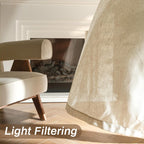 Linen Semi-Sheer Curtains 2 Panels Real Flax Light Filtering Drapes - Boho Farmhouse Window Curtains for Living Room Bedroom, 10 Colors Multiple Lengths Privacy Window Treatment