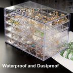 Transparent 5 Layer Drawer Storage Box Nail Jewelry Organizer – 120 Cell Stackable Nail Art Polish Holder for Earrings Rings Necklaces Small Accessories