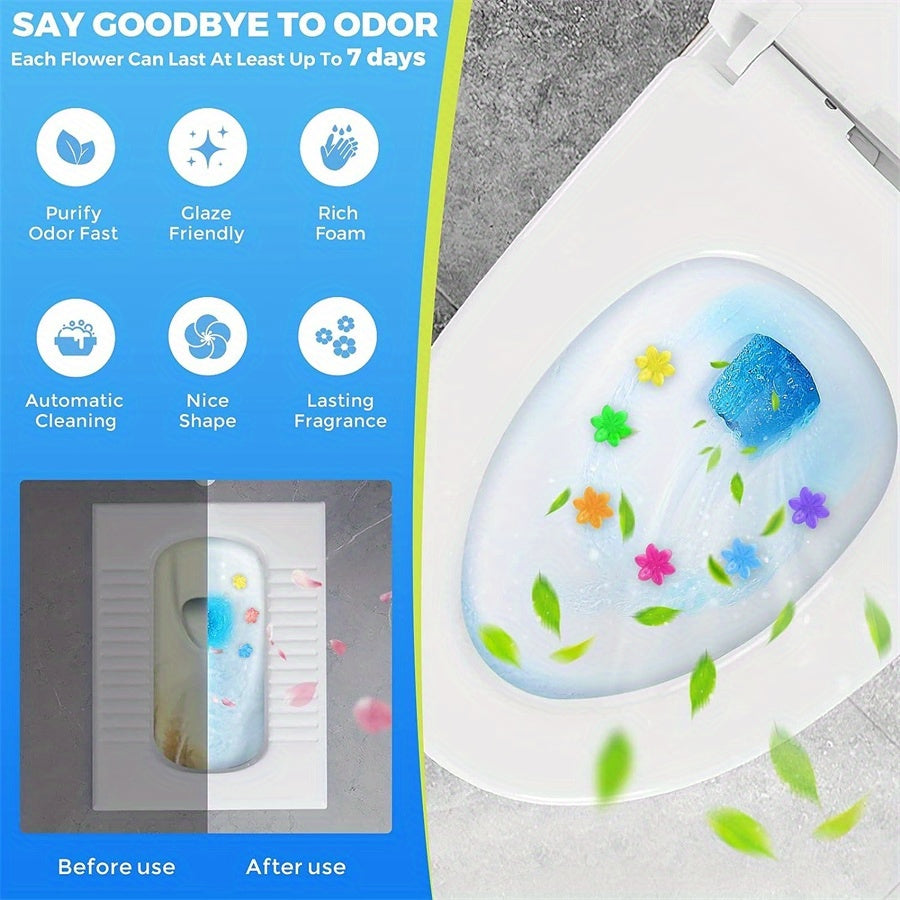 Toilet Bowl Cleaner Gel Stamps with Dispenser – Dissolves Yellow Scale, Water & Urine Stains, Auto-Release Per Flush, Air Freshening Scent, for Toilet, Wash Basin, Bathroom & RV