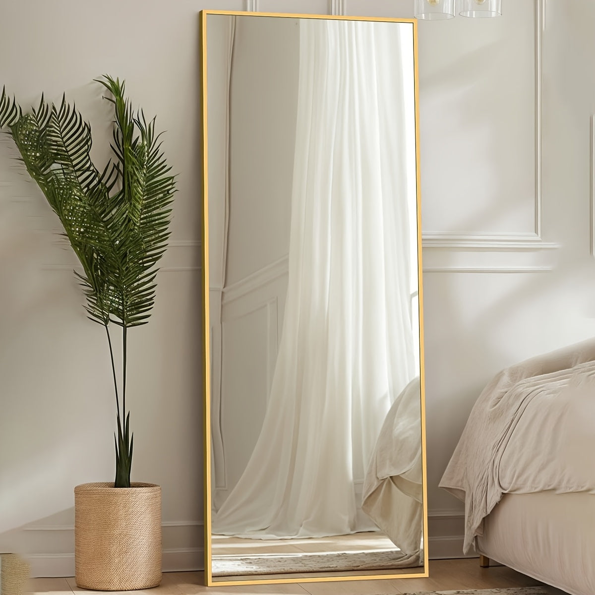Arched Floor Mirror Full Length 58x18 Inch – Freestanding Leaning or Wall-Mounted Full Body Mirror with Rustproof Stand, Modern Arch Design for Bedroom, Living Room & Cloakroom