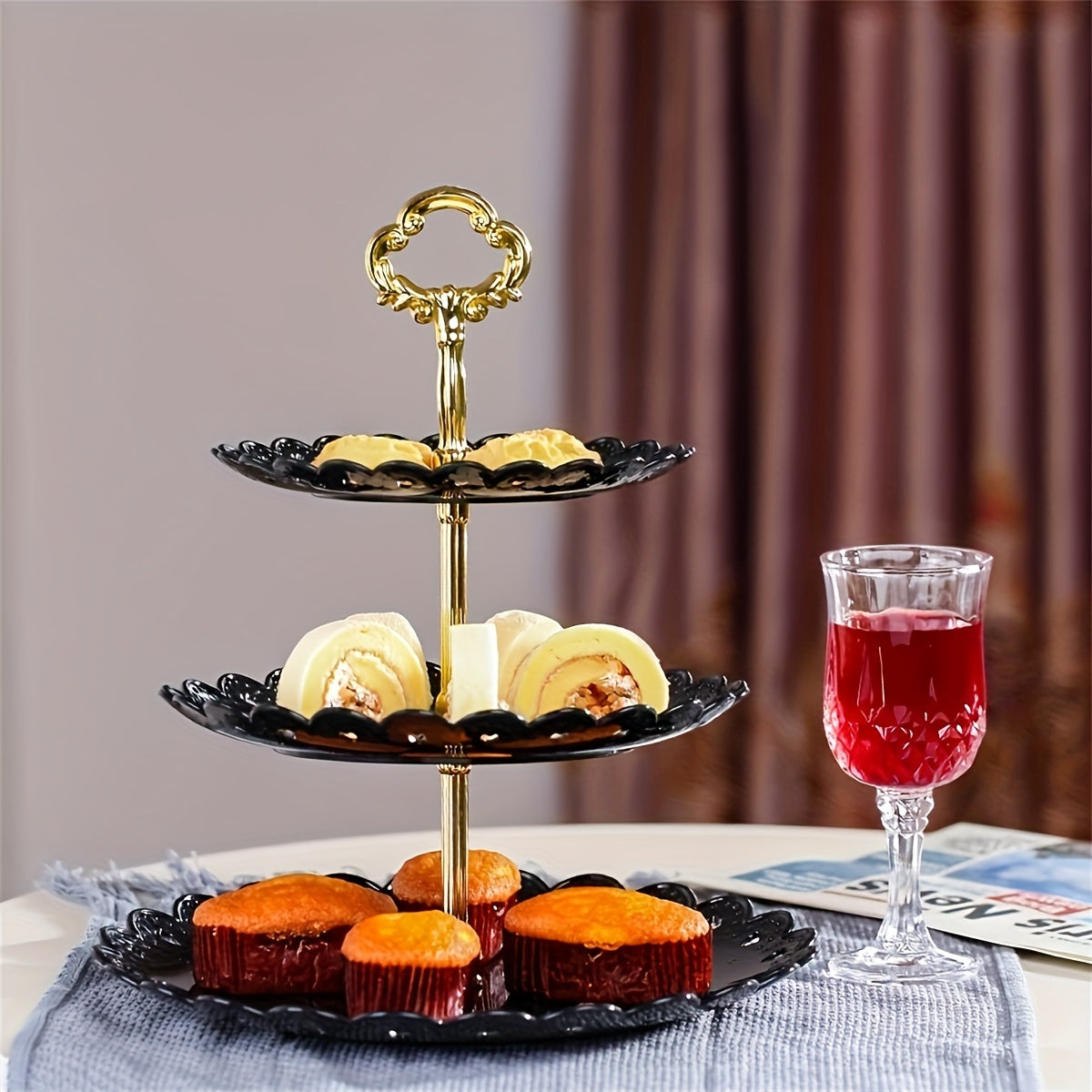 European-Style Plastic Tiered Cake Stand for Parties – 1 or 3-Piece White Dessert Display for Cupcakes, Fruit & Sweets, Birthdays, Weddings & Graduations