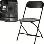 Stackable Folding Dining Chairs 350 Lbs Capacity Steel Frame for Kitchen Dining Room Catering & Outdoor Parties – Space-Saving Plastic Chairs