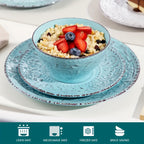 32 Piece White Porcelain Dinnerware Set Embossed Flower Microwave Dishwasher Oven Safe Plates Bowls Service for 8 Wedding Anniversary Gift