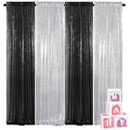 Sequin Backdrop Curtains 4 Panels 2FT x 8FT Glitter Party Decorations for Wedding Birthday Photo Booth Stage Background 30+ Colors