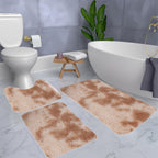 Soft Velvet Bath Rug Set Non-Slip Water Absorbent Machine Washable Bathroom Mat 3 4 5 6 Piece Sets Multiple Colors