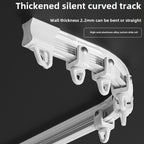 Flexible Bendable Curtain Track Rail System with Metal Hooks – Adjustable Window & Shower Curtain Rod for Bedroom & Bathroom | White | 4 Sizes