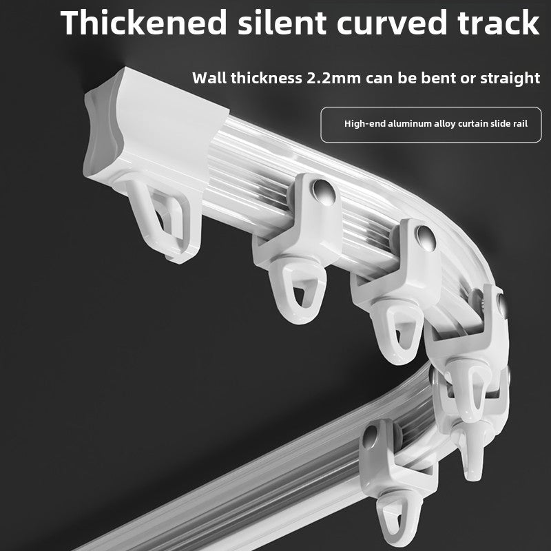 Flexible Bendable Curtain Track Rail System with Metal Hooks – Adjustable Window & Shower Curtain Rod for Bedroom & Bathroom | White | 4 Sizes