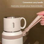 Insulated Water Bottle 600ml Stainless Steel Double Wall Vacuum Leak-Proof with Handle & Cleaning Brush for Outdoor Travel Office Gym
