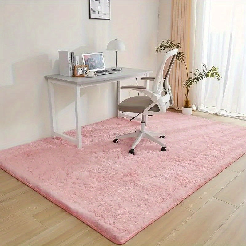 Pink Soft Shaggy Area Rug for Living Room & Bedroom - Fluffy Non-Slip Thickened Carpet for Bedroom, Dormitory & Home Decor, Moisture Resistant Easy Clean in 4x6, 5x8, 6x9, 8x10 Ft
