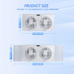 Twin Window Fan 9 Inch Expandable Dual Blade with Remote Control 2-Speed 3-Speed for Bedroom Living Room Kitchen Indoor Cooling