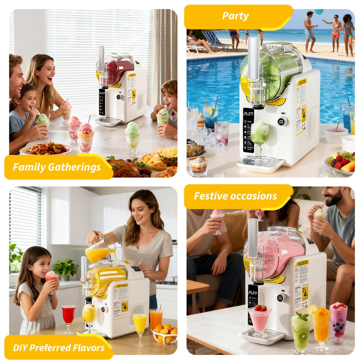 2-in-1 Ice Cream Maker & Slushie Machine 88oz, No Ice Needed Self-Cleaning Frozen Drink Machine, 5 Presets for Soft Serve, Slushies, Margaritas, Frappes & Milkshakes — Party & Home Use, Black