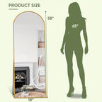 Arched Floor Mirror Full Length 58x18 Inch – Freestanding Leaning or Wall-Mounted Full Body Mirror with Rustproof Stand, Modern Arch Design for Bedroom, Living Room & Cloakroom