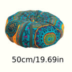 Boho Round Floor Cushion Pillow Thick Filling - Bohemian Decorative Accent Pillow for Sofa Living Room Bedroom, 6 Colors, 2 Sizes