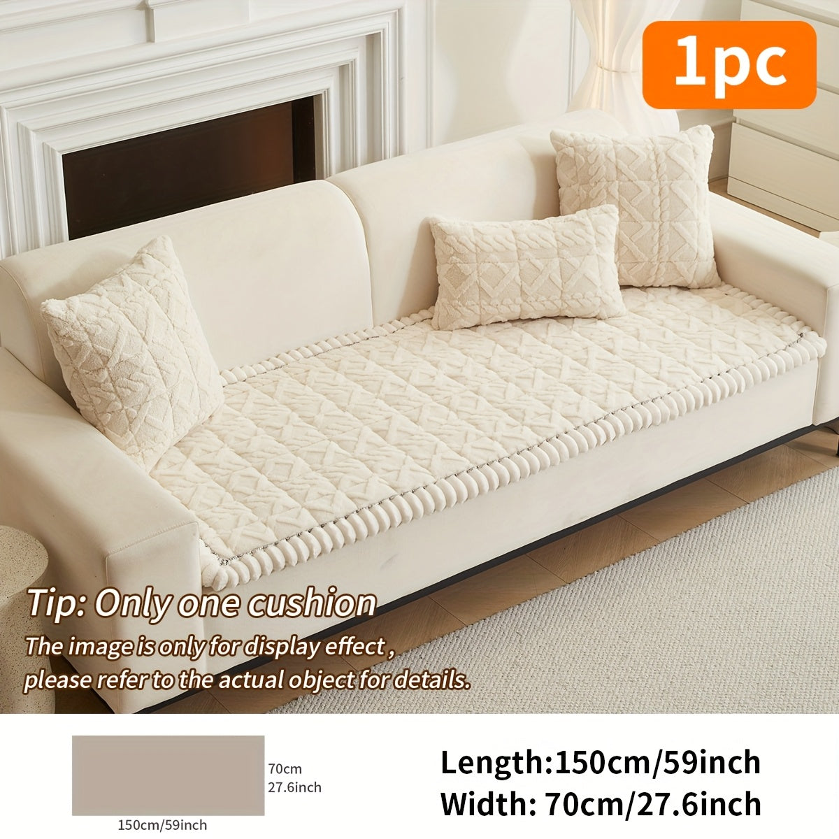 Thickened Quilted Sofa Cushion Pad Soft Polyester Seat Mat for Loveseat 2 3 4 Seater Sofa Autumn Winter Warmth Home Decor Dark Gray Dark Coffee Cream Green