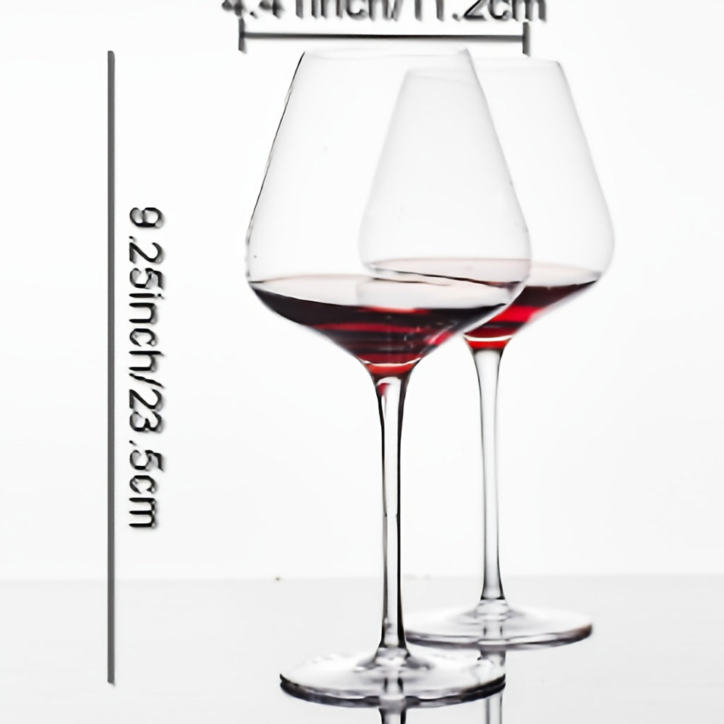 Hand Blown Red Wine Glasses Set of 4 23oz Burgundy Long Stem Crystal Clear Premium Wine Glass - Unique Gift for Wedding Anniversary Christmas | Nuvia Haven