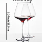 Hand Blown Red Wine Glasses Set of 4 23oz Burgundy Long Stem Crystal Clear Premium Wine Glass - Unique Gift for Wedding Anniversary Christmas | Nuvia Haven