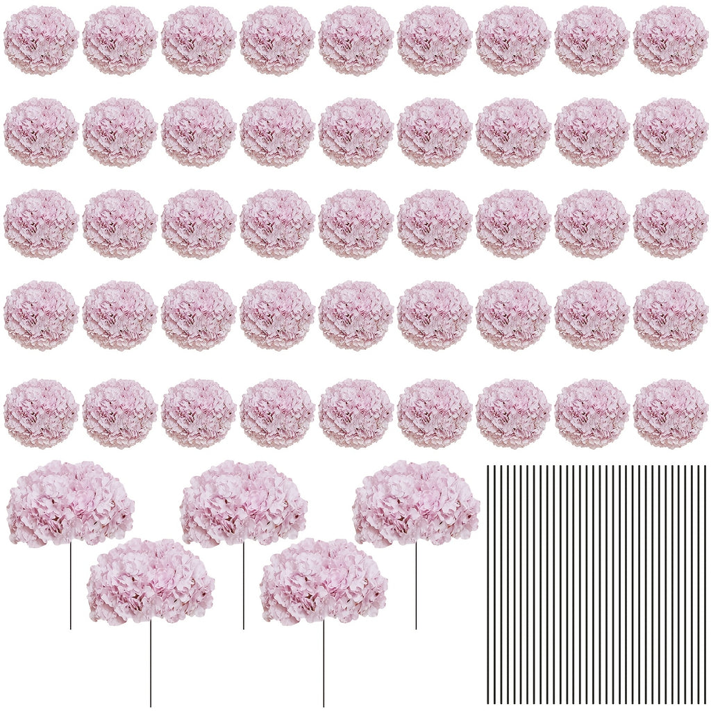 Bulk Artificial Hydrangea Flower Heads 72pcs with Stems - Faux Hydrangea Flowers for Home, Wedding & Party Decorations, Floral Arrangements & Centerpieces