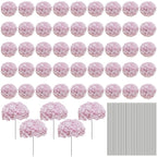 Bulk Artificial Hydrangea Flower Heads 72pcs with Stems - Faux Hydrangea Flowers for Home, Wedding & Party Decorations, Floral Arrangements & Centerpieces