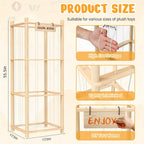 Wooden Doll Display Shelf - Spacious Kids Toy Organizer, Easy Assembly, Space-Saving Design for Game Room, Bedroom & Living Room | Wood & Natural Color