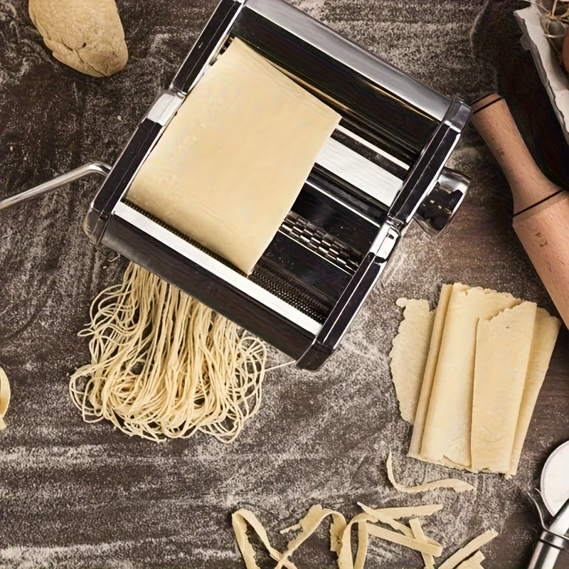 2-in-1 Pasta Maker Machine with Roller & Cutter - 8 Adjustable Thickness Settings, Makes Spaghetti, Fettuccine, Lasagna & Dumpling Wrappers