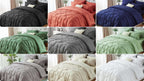 Luxury Pleated Comforter Set 5/7 Pcs – Soft Plush Fiber Fill, Quilted Comforter, Fitted Sheet, Flat Sheet, Pillowcases & Shams, Twin Full Queen King Year-Round Bedding