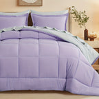 Bed in a Bag Queen 7 Piece Fluffy Comforter Set – Ultra-Soft Microfiber Bedding with Comforter, Fitted Sheet, Flat Sheet & 4 Pillowcases, Hypoallergenic Breathable All Season Bedding Gift for Her