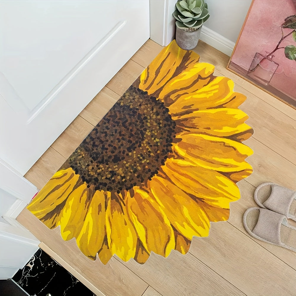 Sunflower Absorbent Floor Mat – Quick-Dry Diatomite Bath Mat for Bathroom, Kitchen & Entryway