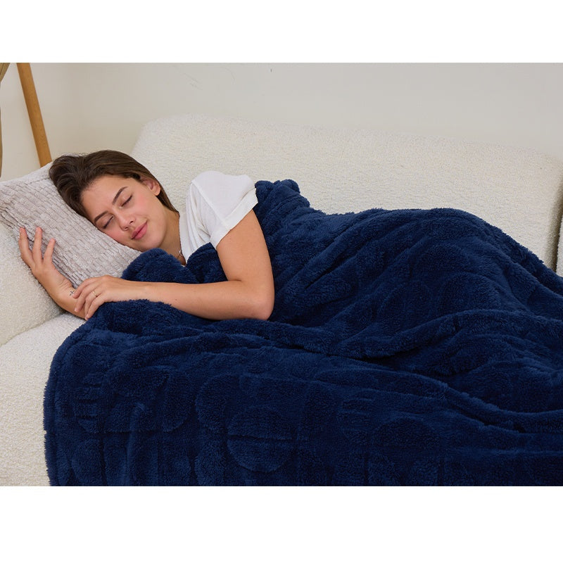 Geometric Pattern Throw Blanket Soft Fluffy Cozy Warm 3D Design Blanket for Couch Sofa Bed Camping Travel Lightweight Flannel Blanket White Blue Grey Multiple Sizes