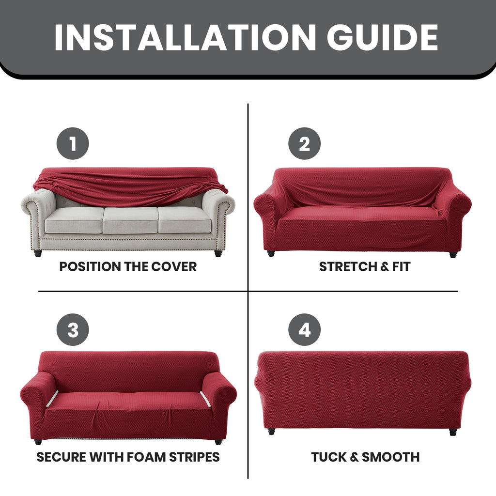 Luxury Spandex Sofa Cover Anti-Slip – Wrinkle-Free Elastic Couch Slipcover, Pet & Scratch-Proof, Machine Washable, All-Season, 7 Colors, 1/2/3 Seater, Living Room Home Decor