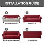 Luxury Spandex Sofa Cover Anti-Slip – Wrinkle-Free Elastic Couch Slipcover, Pet & Scratch-Proof, Machine Washable, All-Season, 7 Colors, 1/2/3 Seater, Living Room Home Decor