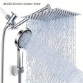 High Pressure Rainfall Handheld Shower Head Combo with 11-Inch Extension Arm 9 Spray Settings Anti-Leak Height Angle Adjustable Chrome Matte Black
