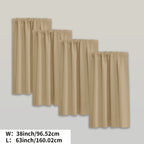 Blackout Curtains Rod Pocket 4 Panels - Thermal Insulated Room Darkening Noise Reducing Matte Drapes for Bedroom Living Room Office, 9 Colors 11 Sizes