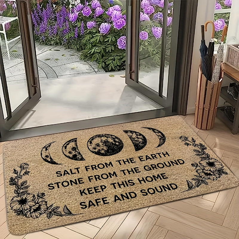 Halloween Witch Doormat Non-Slip Polyester Indoor Outdoor Floor Mat - Spooky Funny Witch Print for Front Door Entryway Porch, Halloween Home Decoration & Gift Idea