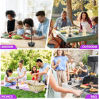 Holographic Blade Table Fly Fan – Silent 360° Rotating Fly Repellent Fan for Outdoor & Indoor Use | Picnics, BBQ, Parties, Restaurants & Kitchens | 2-Pack or 4-Pack