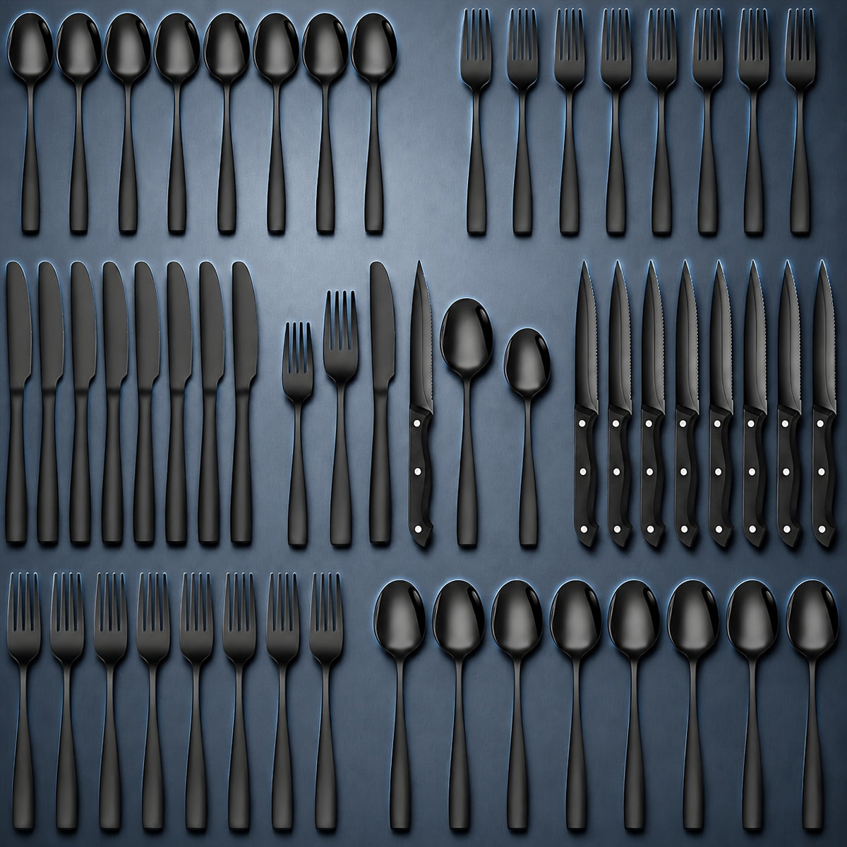 48-Piece Stainless Steel Flatware Set with Steak Knives Service for 8 Mirror Polished Silverware Dishwasher Safe