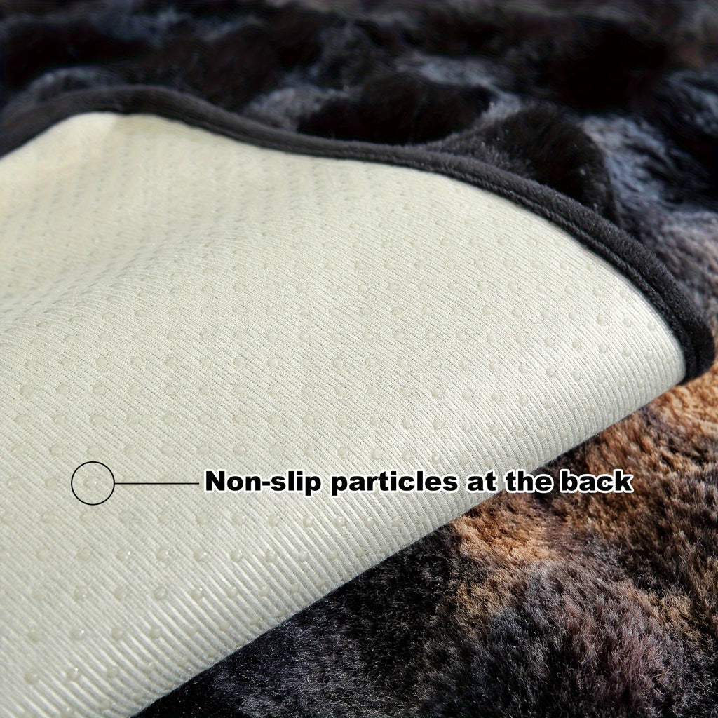 Faux Lamb Fluffy Sofa Cover Modern Gradient – Thick Plush Pet-Friendly Polyester Sofa Protector, Machine Washable 450-500g Fabric for Single, Double, Triple & Combination Sofas