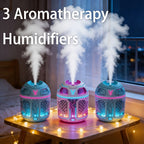 Mini Diffuser Set 3pcs Aromatherapy Humidifier Odor Eliminator Cool Mist for Car Bedroom Dorm No Filter Low Voltage Gift for Women