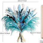 50-Piece Pampas Grass & Dried Flower Bouquet Set – Boho Reed Feather Mix for Wedding Decor, Living Room Arrangement & Nordic Photo Props