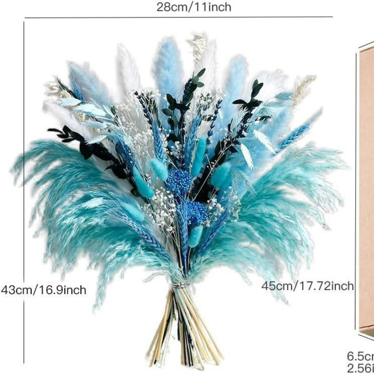50-Piece Pampas Grass & Dried Flower Bouquet Set – Boho Reed Feather Mix for Wedding Decor, Living Room Arrangement & Nordic Photo Props