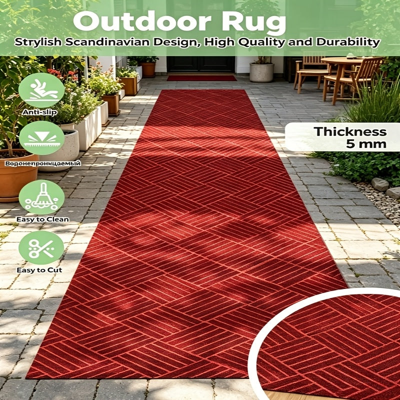 Hallway Runner Rug Non-Slip Vintage Diamond Pattern Machine Washable Rubber Backed – Kitchen, Entryway & Living Room Runner, 5 Sizes, Dark Gray & Dark Red