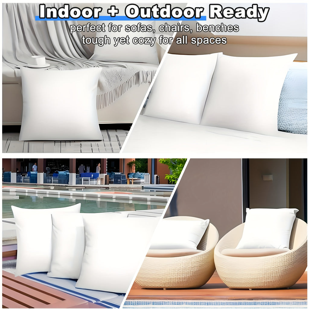 4-Pack Ultra-Fluffy Pillow Inserts – Skin-Friendly Softness & Quick Rebound Square Pillow Cores for Sofa, Bed, Garden & Outdoor Use | Multiple Sizes