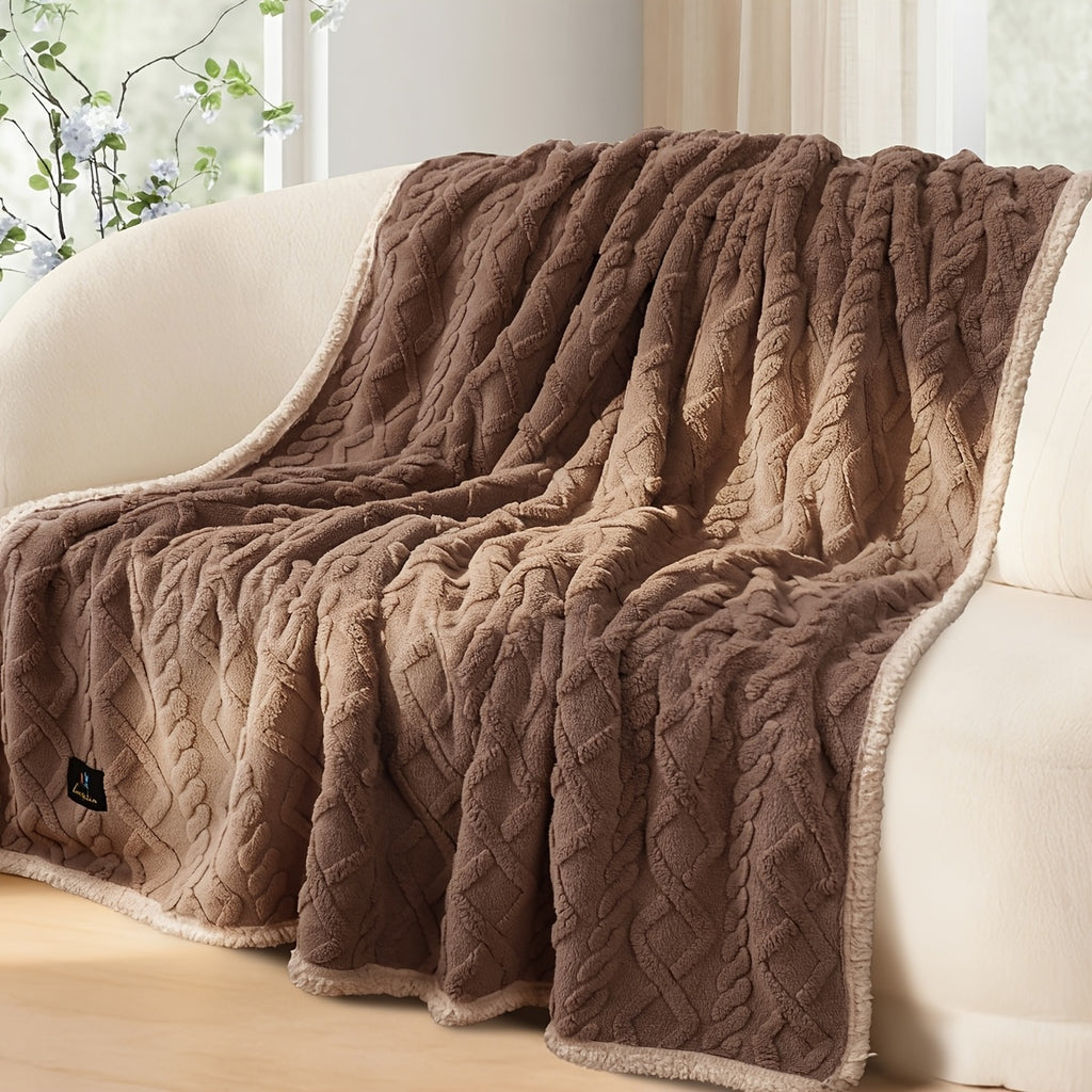 Liquid-Proof Reversible Sherpa Pet Blanket & Furniture Protector – Dog & Cat Throw Cover for Sofa, Bed & Couch | Small, Medium & Large Pets | Light Gray, Khaki, Beige