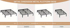 Metal Platform Bed Frame with Steel Slat Support | No Box Spring Needed | Under-Bed Storage | Easy Assembly | Noise-Free | Black | Twin Full Queen King
