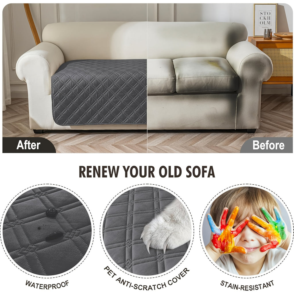 L-Shape Sectional Sofa Cover Non-Slip Machine Washable Chaise Lounge Slipcover Pet-Friendly Loveseat 3-Seater Right Chaise 9 Colors